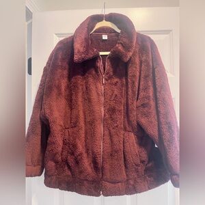 Old Navy Women's Teddy Jacket - Deep Brown